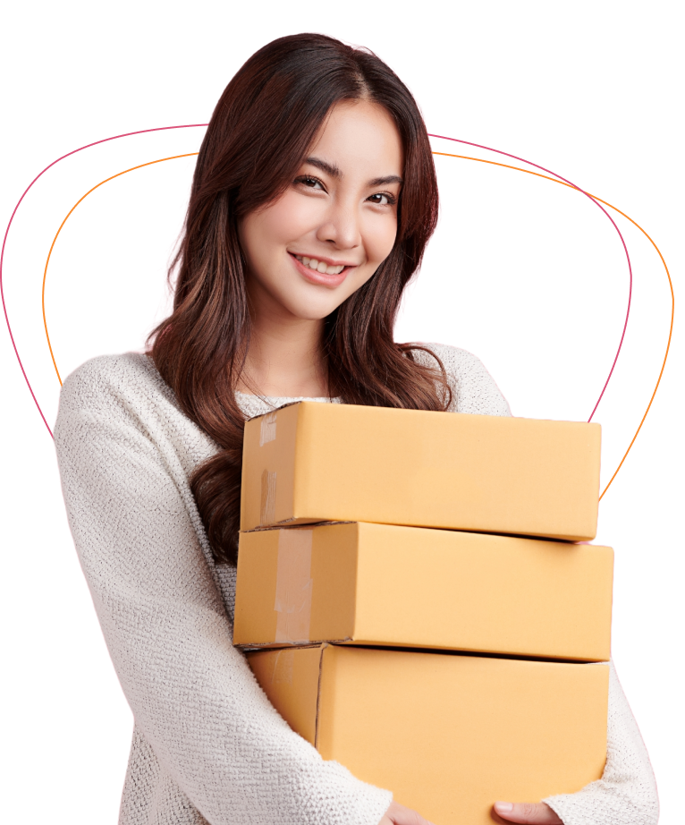girl with box