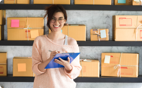 a woman holding a checklist