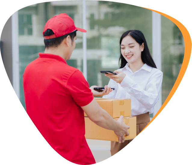 woman receiving package