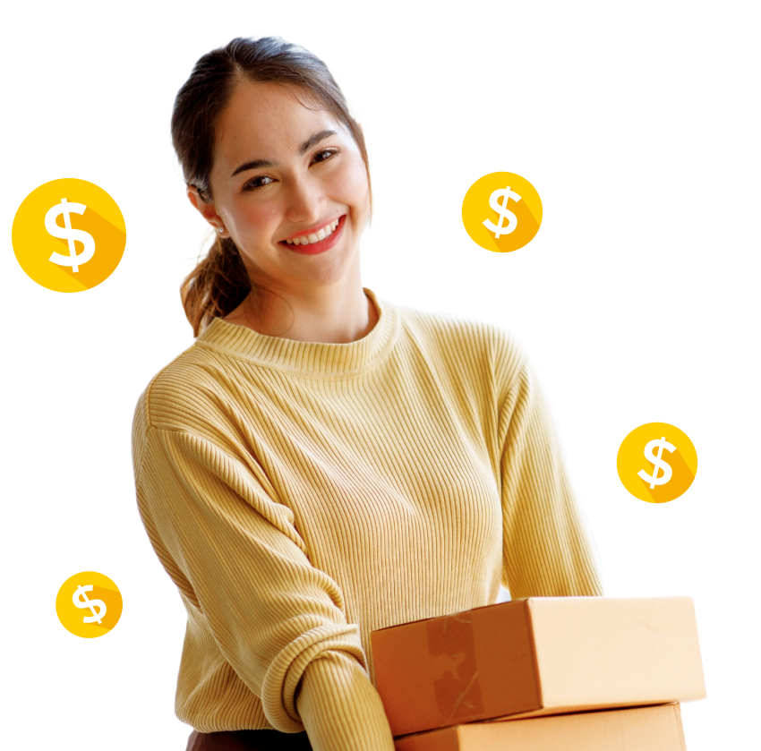 girl with box