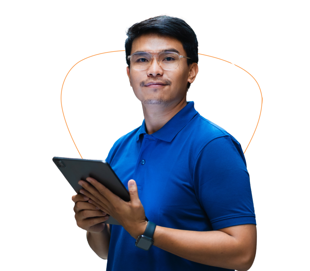 a logistics expert smiling
