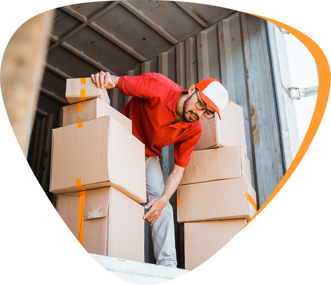 a logistics expert organizing boxes
