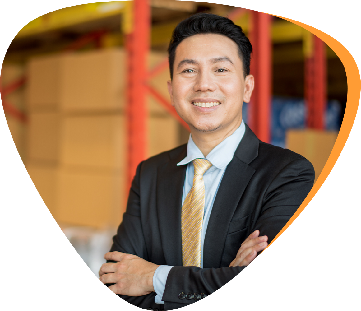 a logistics expert smiling